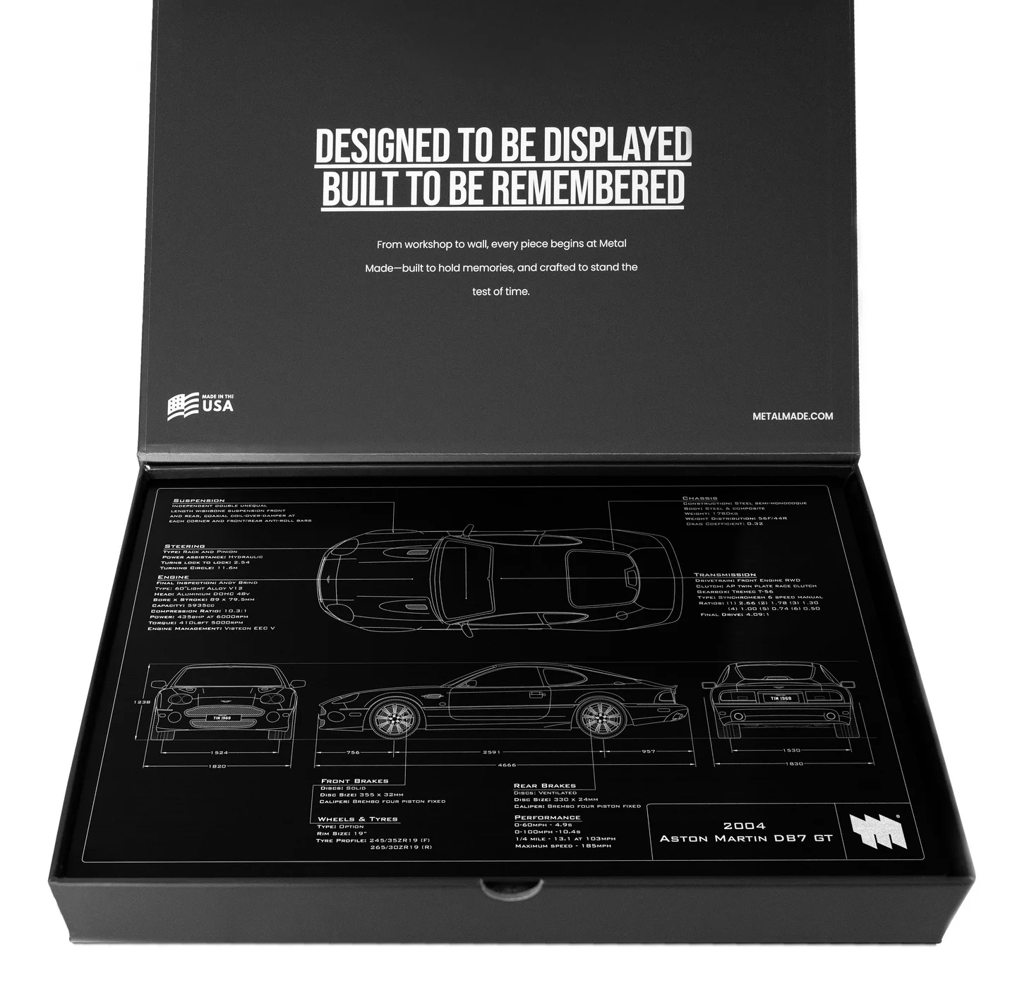 2004 Aston Martin DB7 GT, in the metal made gift box, landscape plate