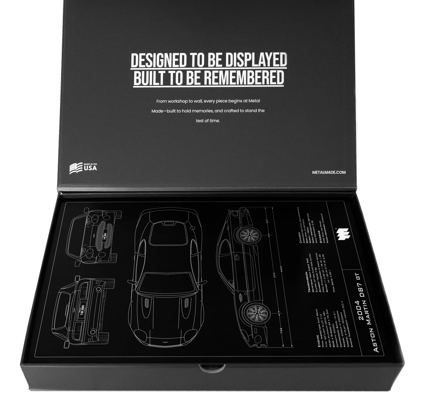 2004 Aston Martin DB7 GT, in the metal made gift box, portrait plate