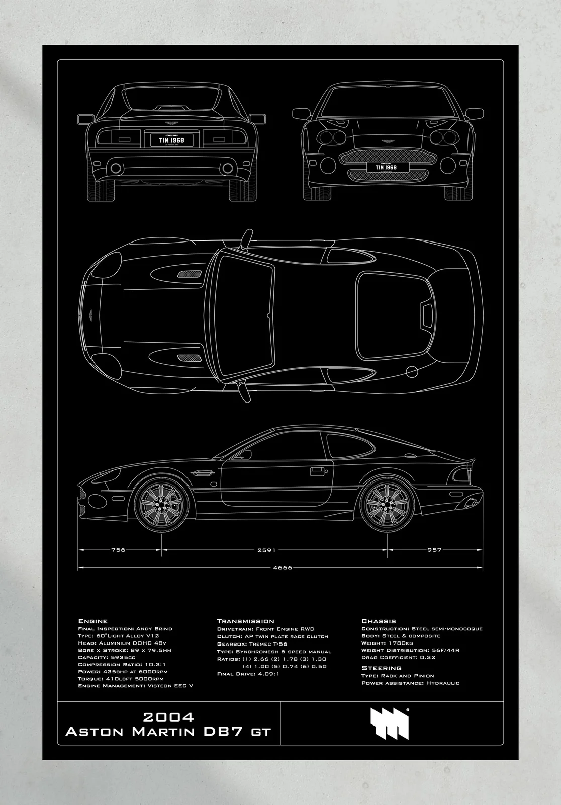 2004 Aston Martin DB7 GT, the print, portrait