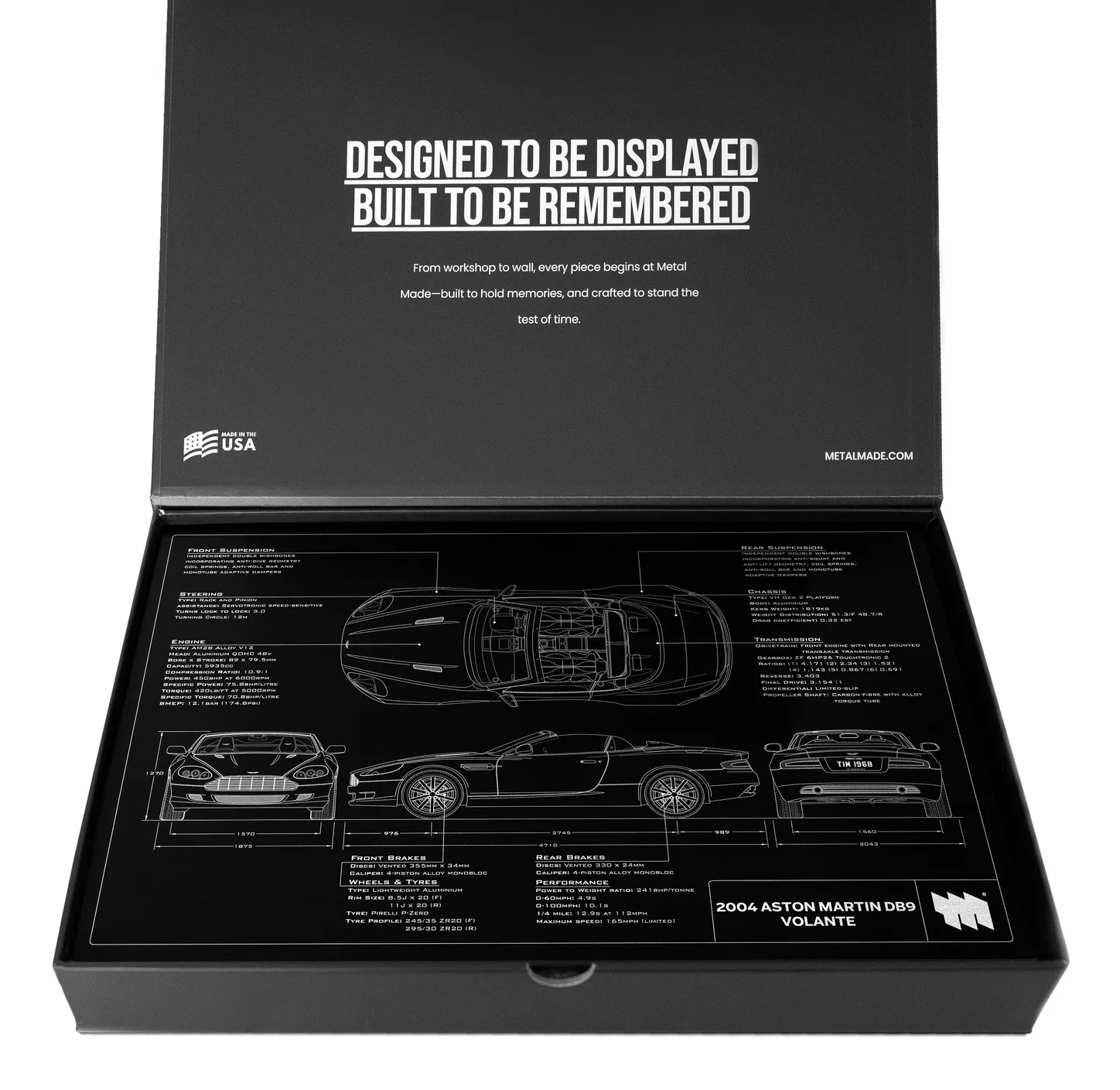 2004 Aston Martin DB9 Volante, in the metal made gift box, landscape plate