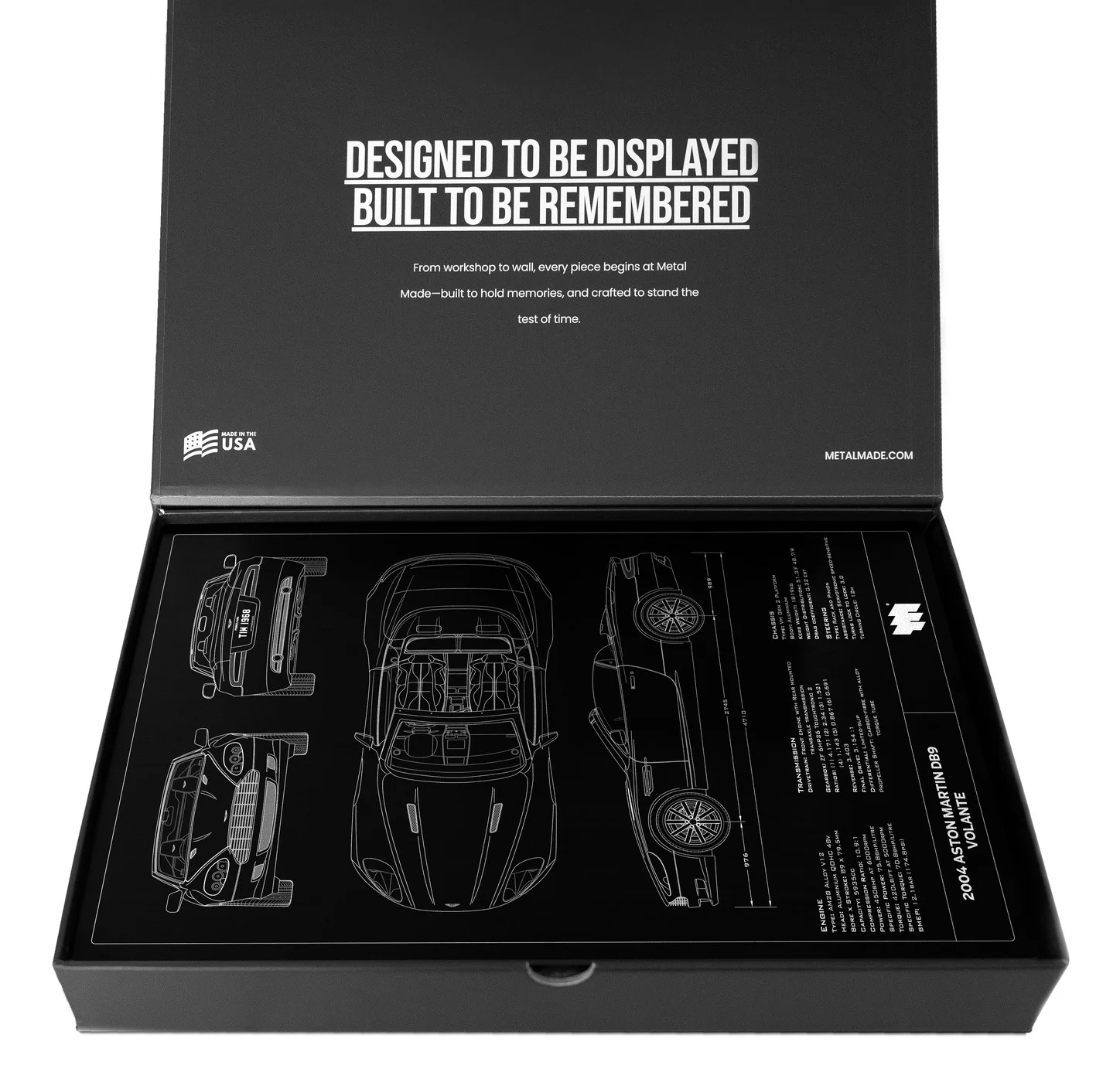 2004 Aston Martin DB9 Volante, in the metal made gift box, portrait plate
