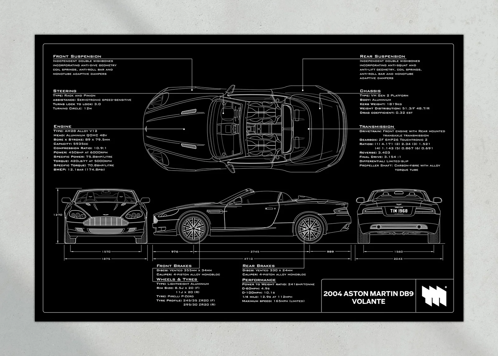 2004 Aston Martin DB9 Volante, the print, landscape