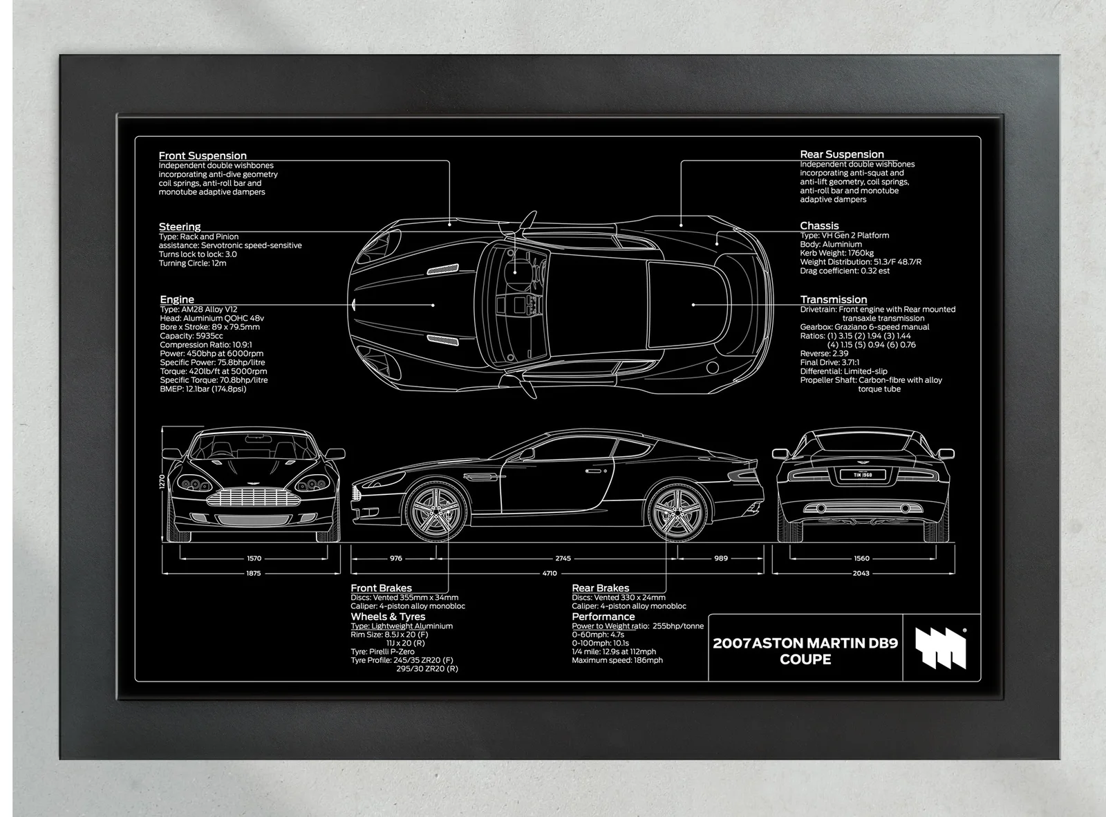 2007 Aston Martin DB9 Coupe, in the collector's frame, landscape
