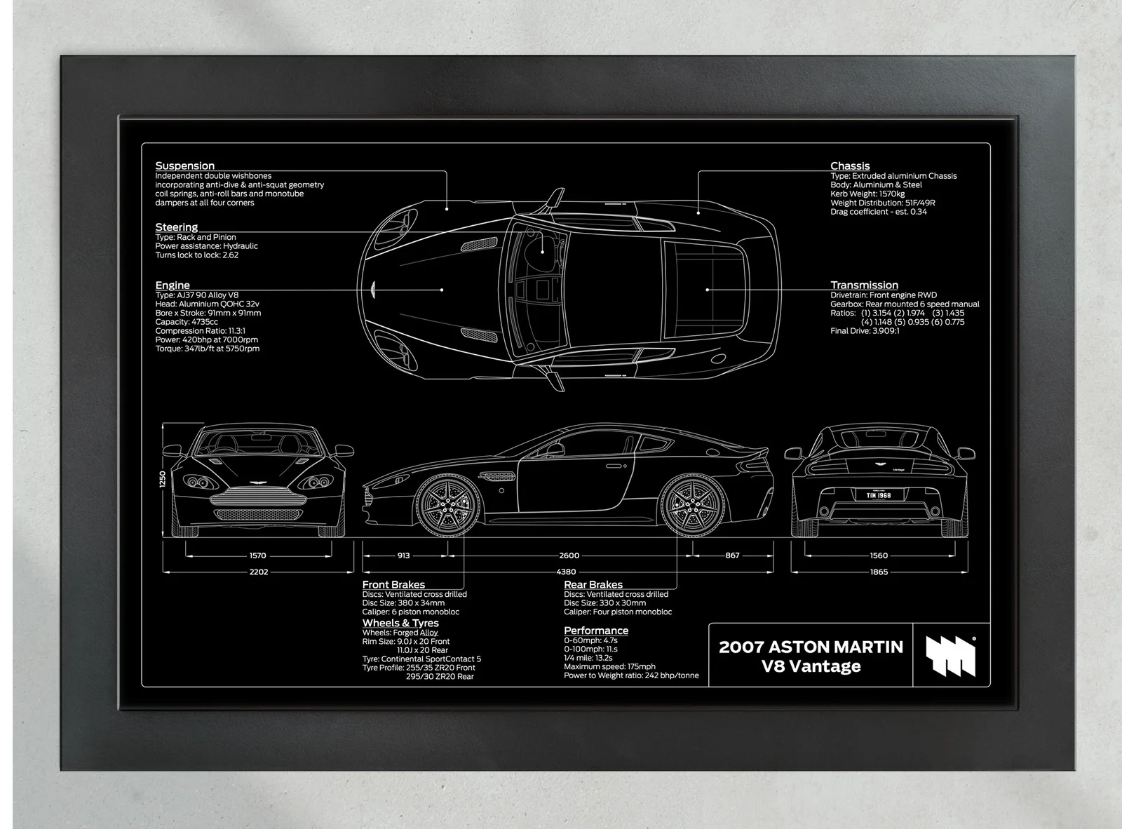 2007 Aston Martin V8 Vantage, in the collector's frame, landscape