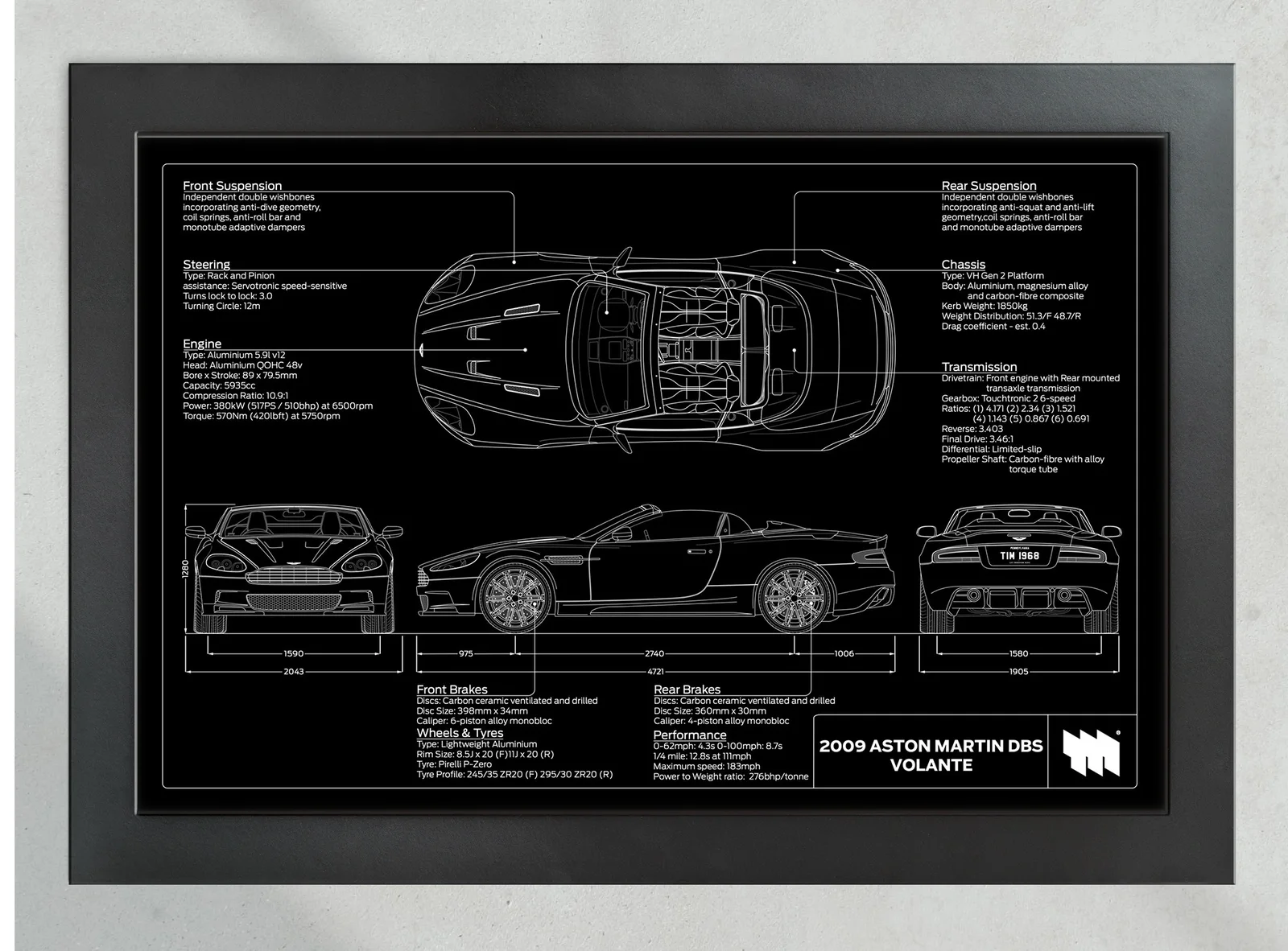 2009 Aston Martin DBS Volante, in the collector's frame, landscape