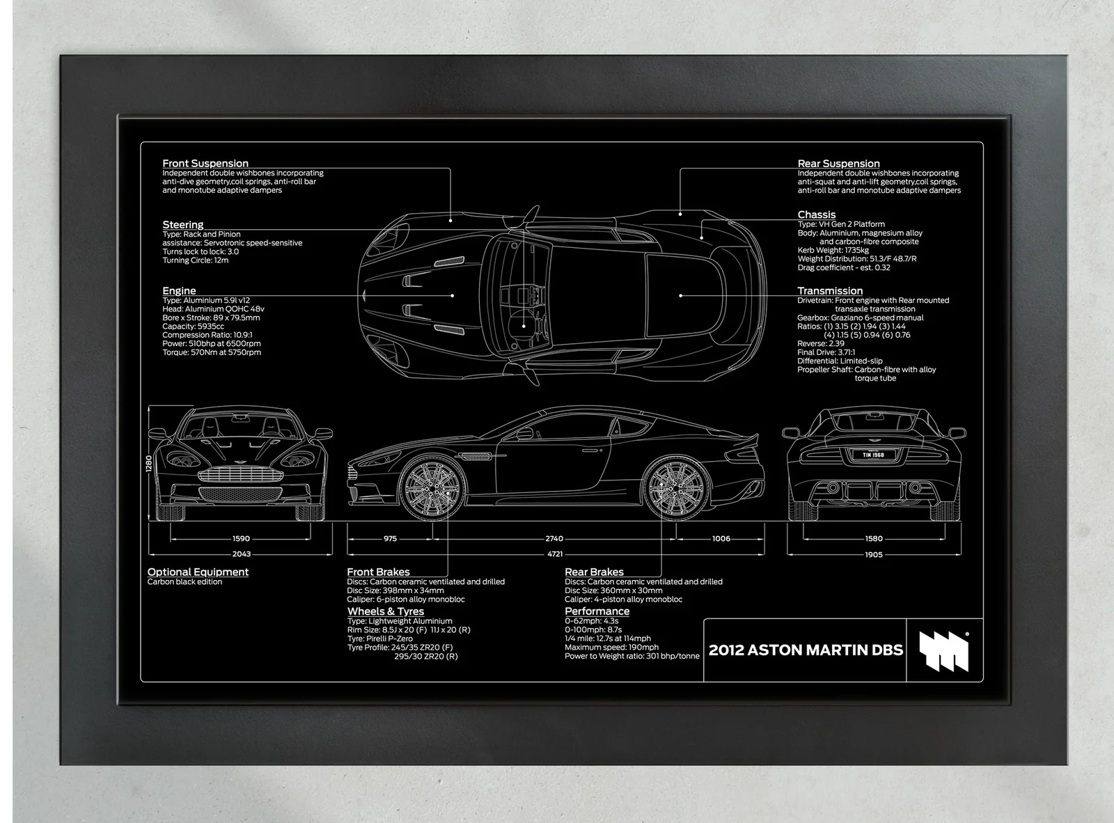 2012 Aston Martin DBS, in the collector's frame, landscape