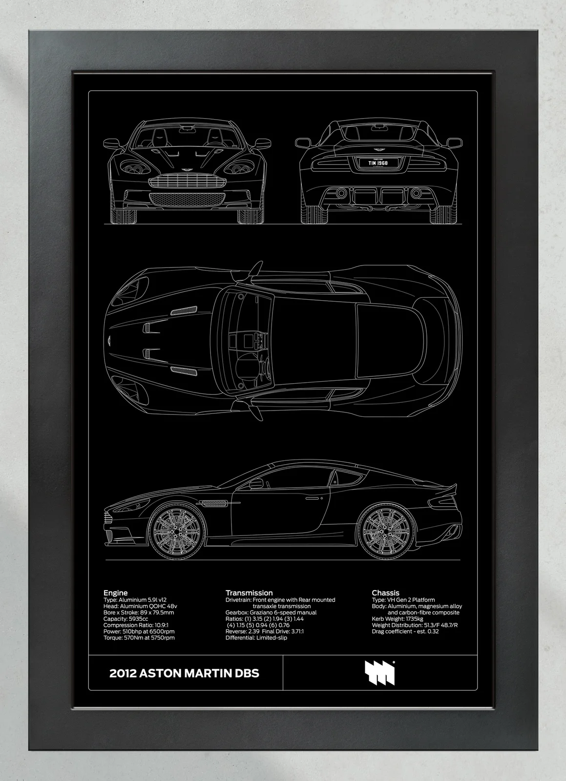 2012 Aston Martin DBS, in the collector's frame, portrait