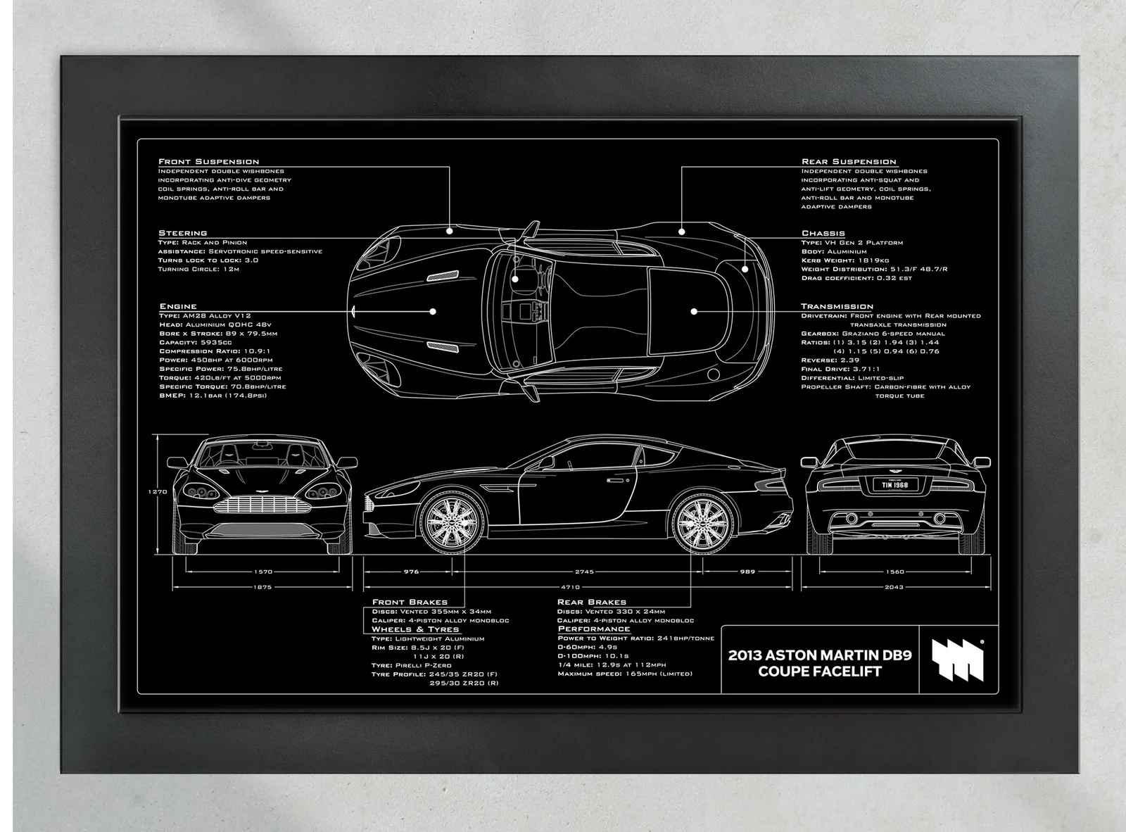 2013 Aston Martin DB9 Coupe Facelift, in the collector's frame, landscape