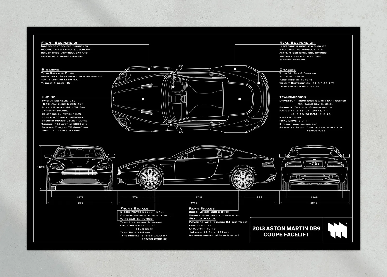 2013 Aston Martin DB9 Coupe Facelift, the print, landscape