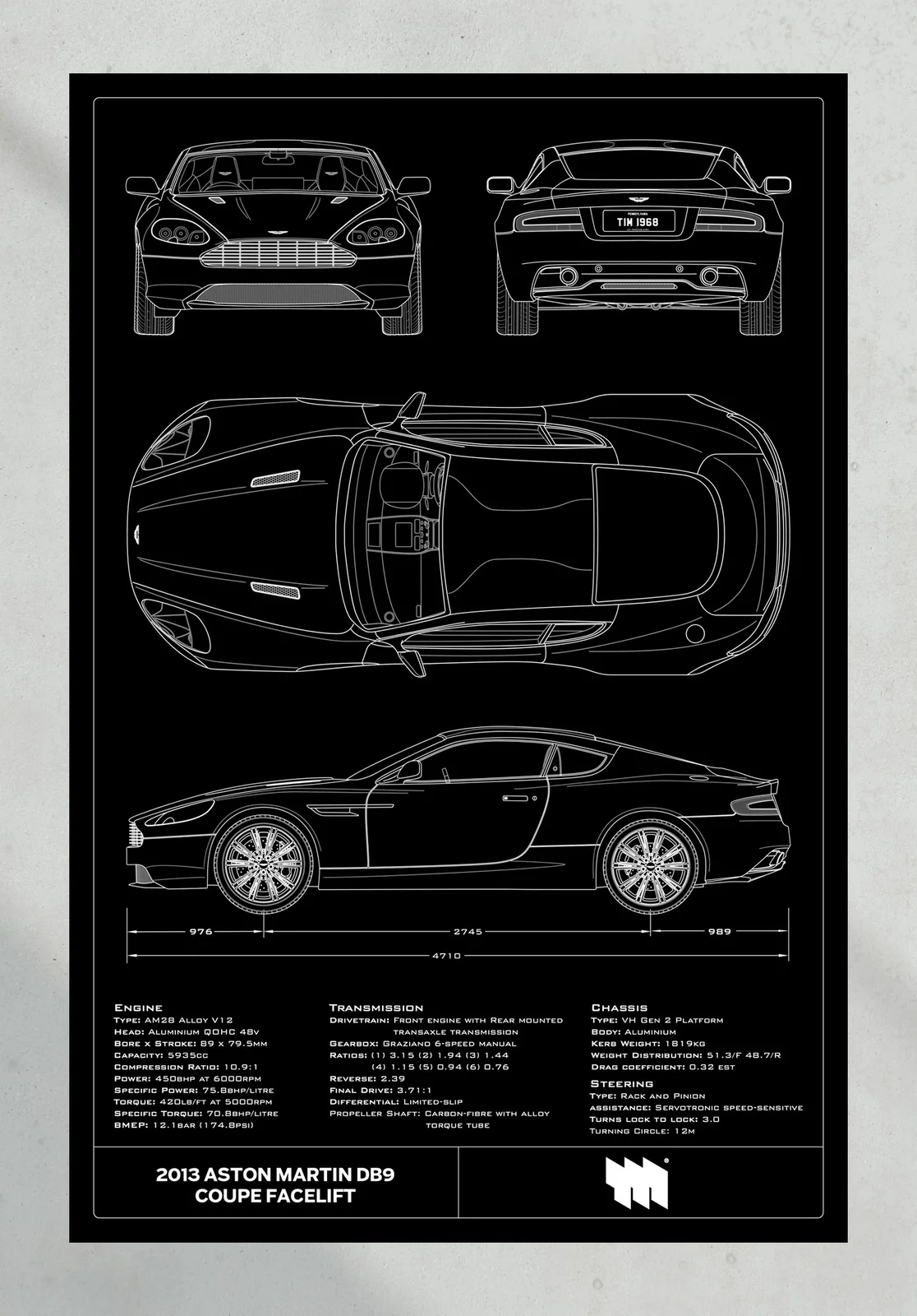 2013 Aston Martin DB9 Coupe Facelift, the print, portrait