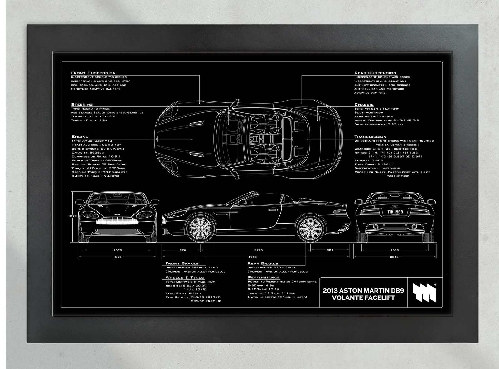 2013 Aston Martin DB9 Volante Facelift, in the collector's frame, landscape