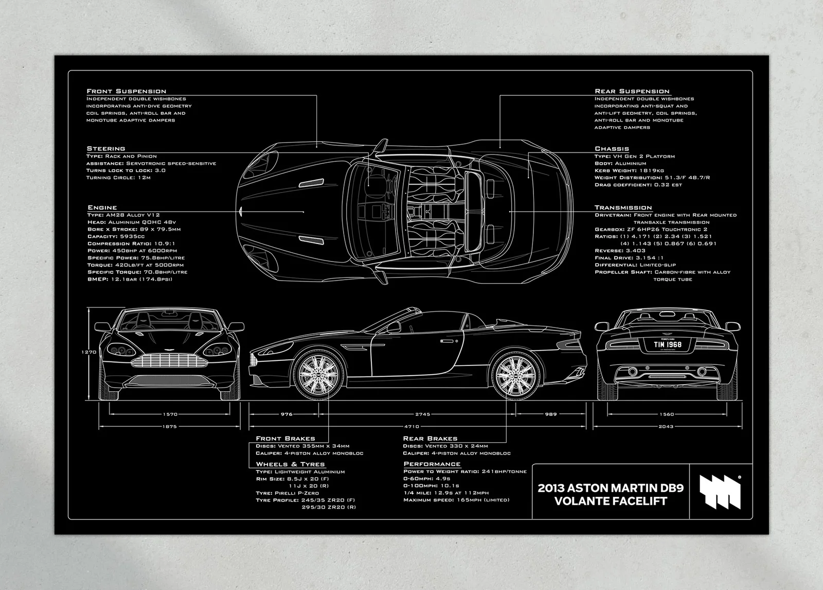 2013 Aston Martin DB9 Volante Facelift, the print, landscape