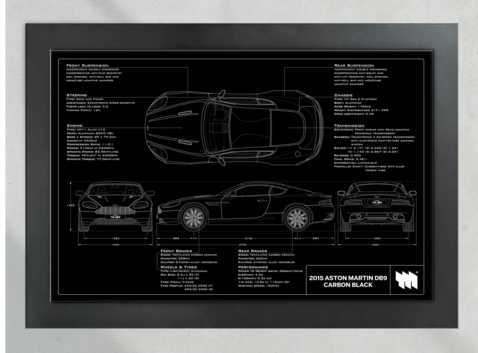 2015 Aston Martin DB9 Carbon Edition, in the collector's frame, landscape