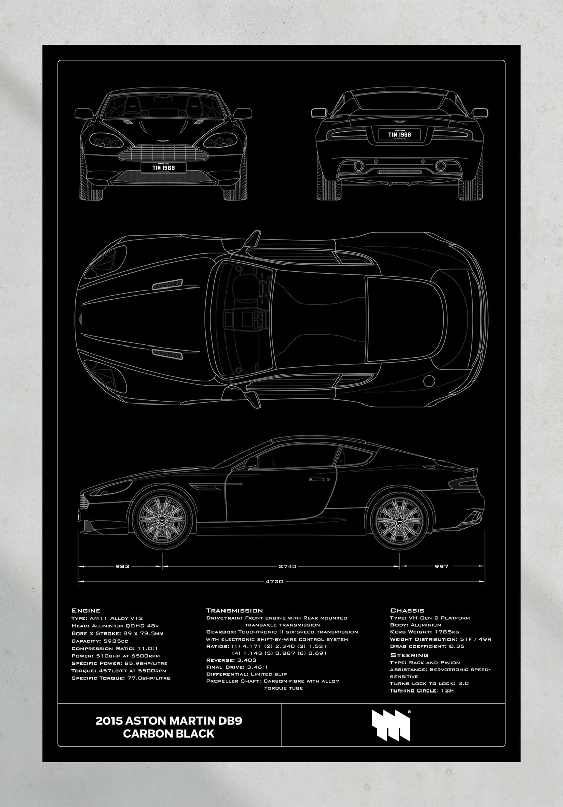 2015 Aston Martin DB9 Carbon Edition, the print, portrait
