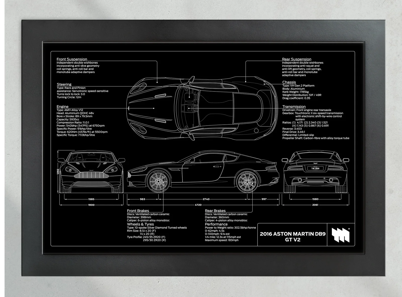 2016 Aston Martin DB9 GT V2, in the collector's frame, landscape