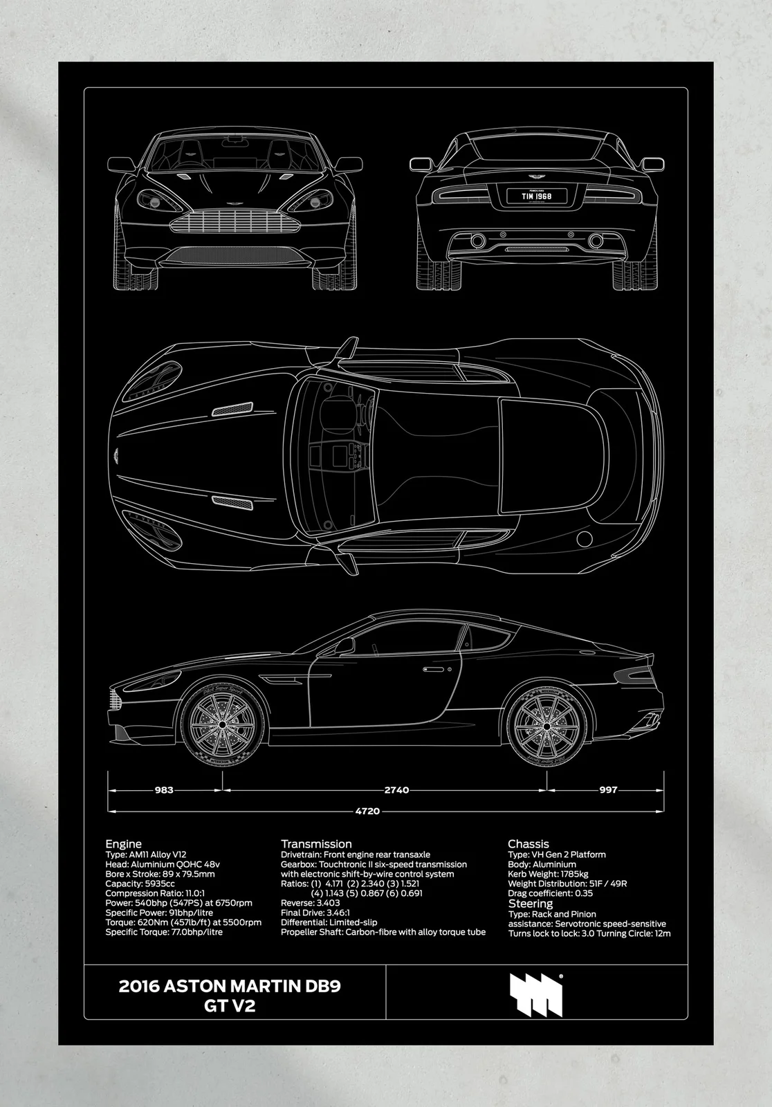 2016 Aston Martin DB9 GT V2, the print, portrait