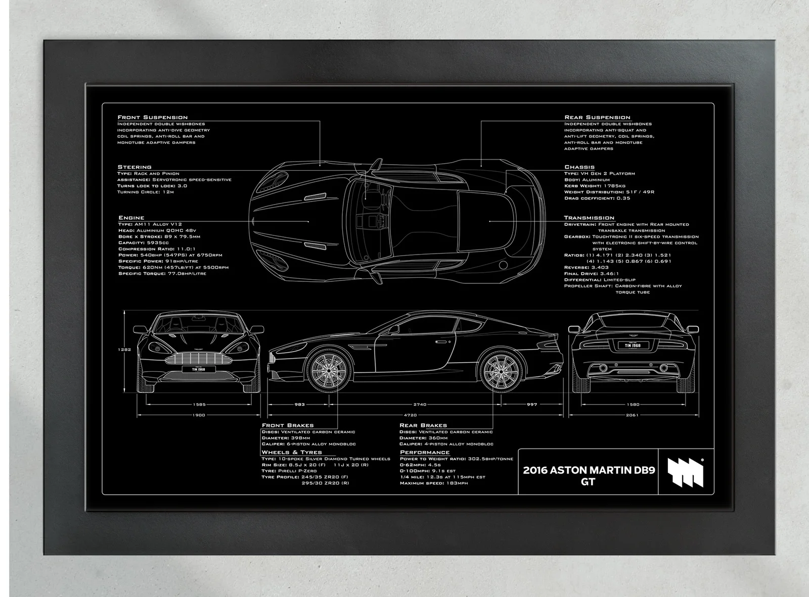 2016 Aston Martin DB9 GT, in the collector's frame, landscape