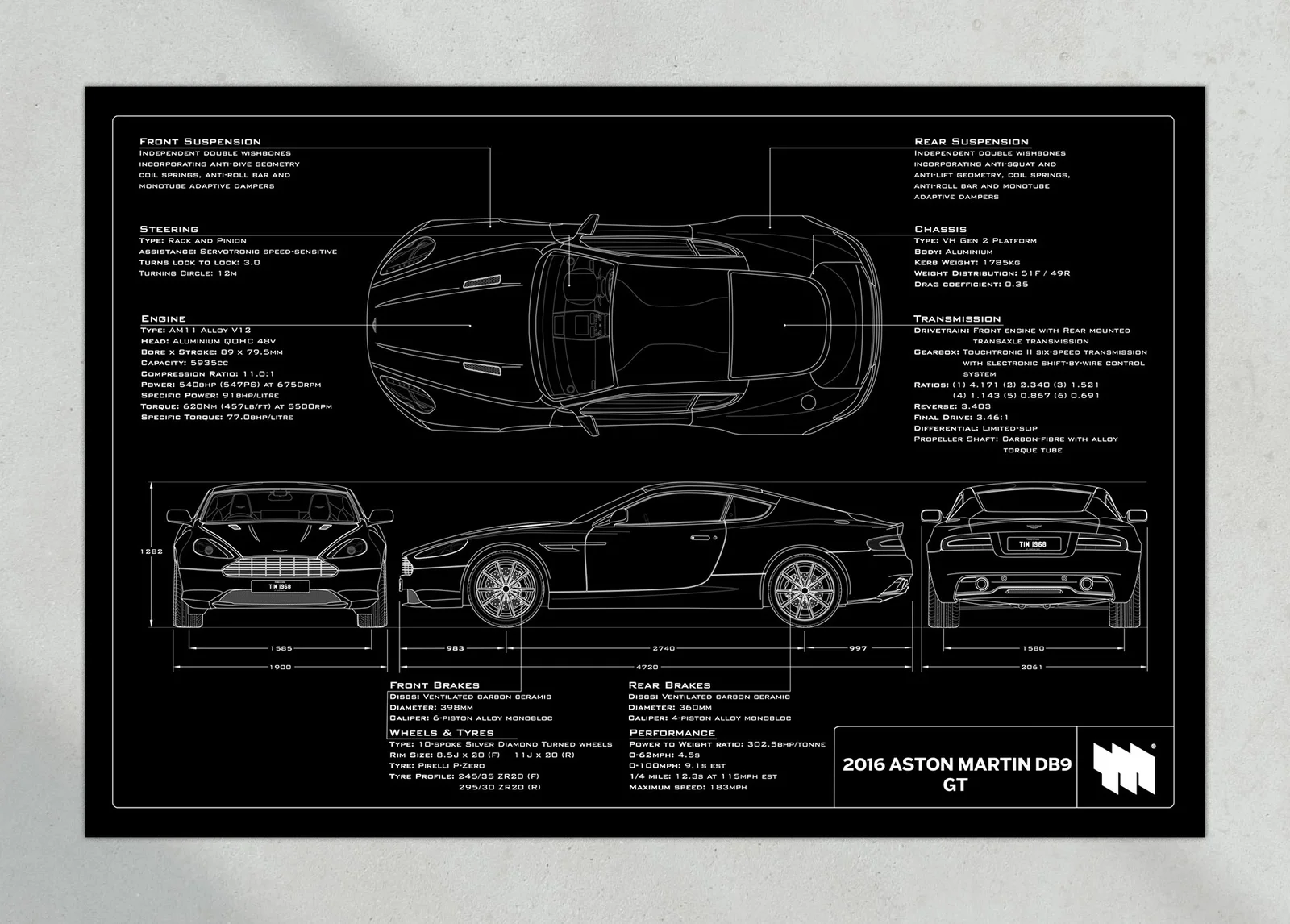 2016 Aston Martin DB9 GT, the print, landscape