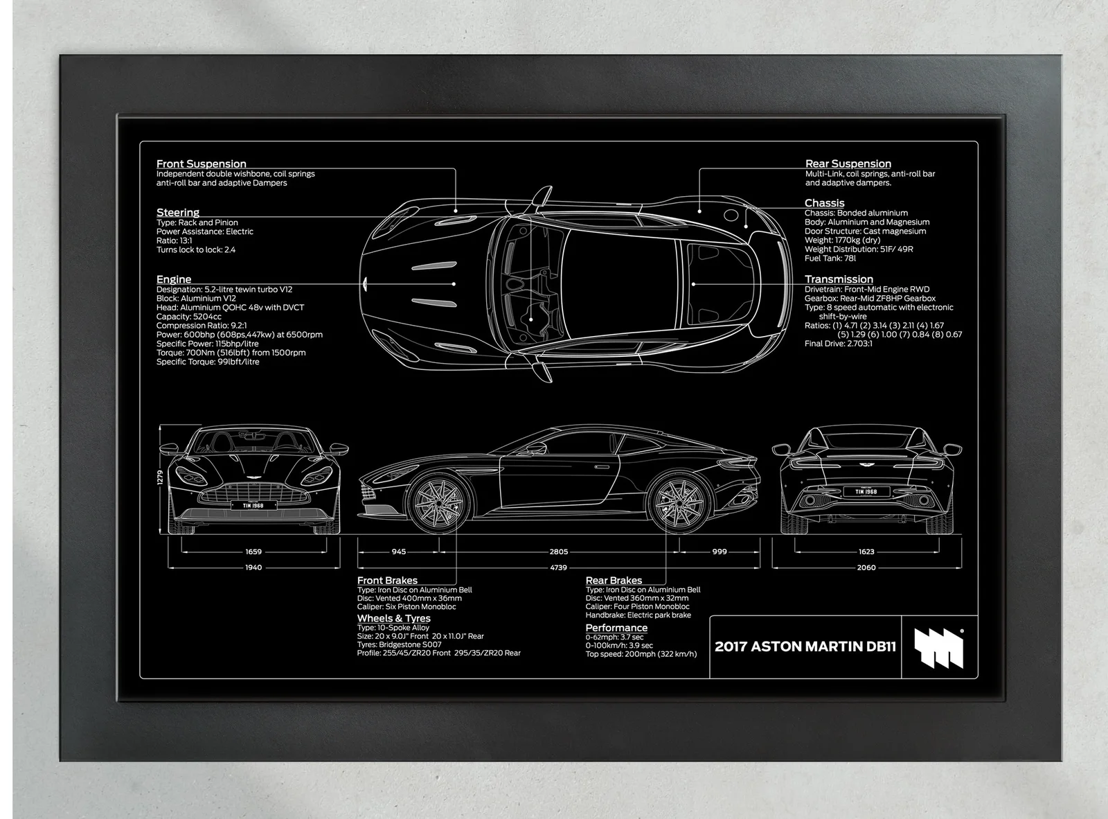 2017 Aston Martin DB11, in the collector's frame, landscape