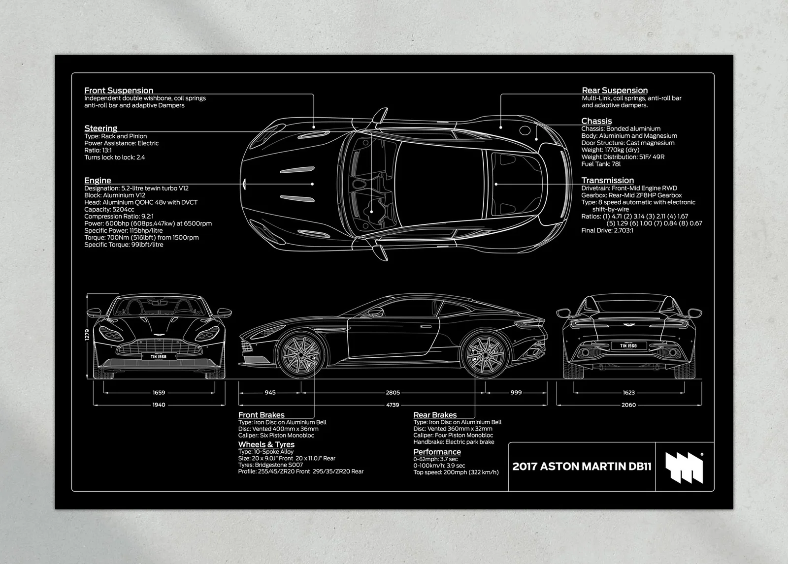 2017 Aston Martin DB11, the print, landscape