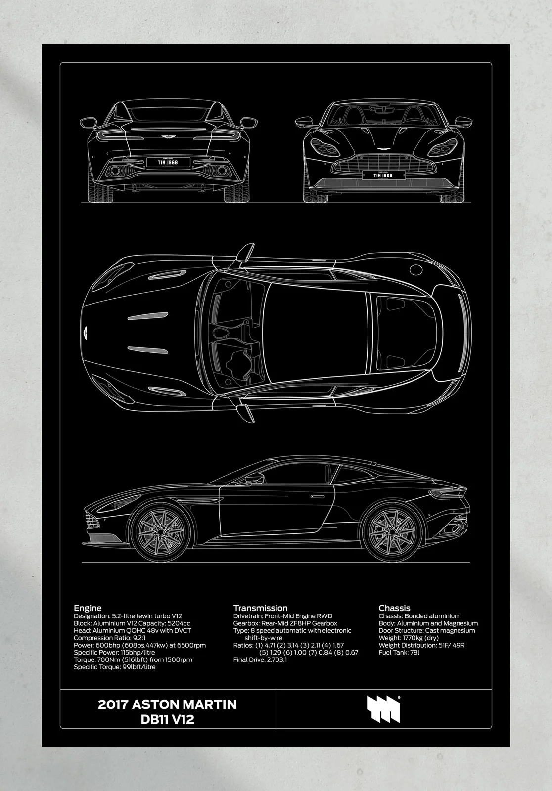 2017 Aston Martin DB11, the print, portrait