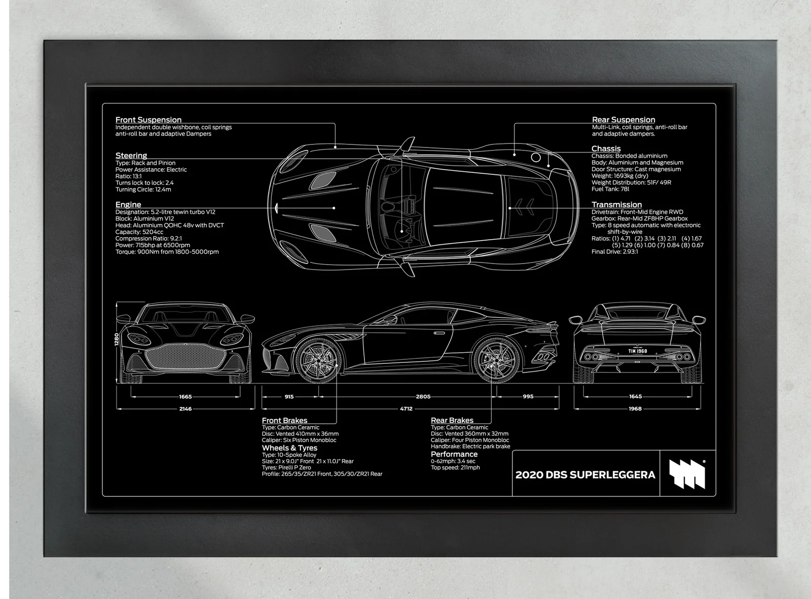 2020 DBS Superleggera, in the collector's frame, landscape